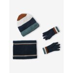 Ensemble gar�on bonnet, snood et moufles vert