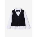 Ensemble gar�on chemise et gilet no�l noir