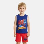Ensemble gar�on d�bardeur et short spiderman rouge