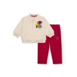 Ensemble garon polo chien dtective et pantalon  carreaux crme