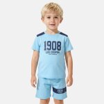 Ensemble garcon - t - shirt manches courtes et short bleu