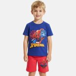Ensemble gar�on t - shirt manches courtes et short spider - man rouge