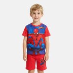 Ensemble gar�on spider - man t - shirt manches courtes et short spider - man rouge