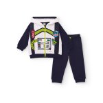 Ensemble garçon sweat panneau spatial et pantalon confortable noir Ensemble garçon sweat panneau spatial et pantalon confortable noir