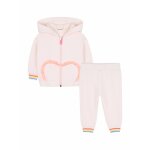 Ensemble gilet  capuche et pantalon bb fille pink courage