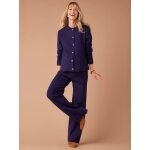 Ensemble gilet et pantalon large en tricot envie de fraise marine
