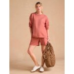 Ensemble grossesse cool mom sweat et short en molleton envie de fraise terracotta