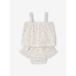 Ensemble haut culotte b�b� fille �cru