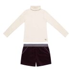 Ensemble hiver sous - pull & short marron marron beige