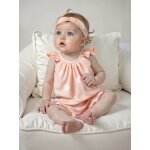 Ensemble imprimé débardeur + short + bandeau bébé fille rose pâle Ensemble imprimé débardeur + short + bandeau bébé fille rose pâle