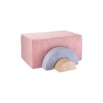 Ensemble de jeu enfant - arc - en - ciel - pouf velours c�tel� pink mousse