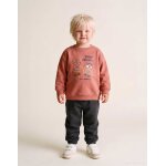 Ensemble de jogging en coton peign� avec imprim� dreamers marr�n