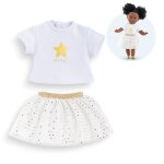 Ensemble jupe & t shirt beige et or pour poupée ma corolle multicolore Ensemble jupe & t shirt beige et or pour poupée ma corolle multicolore