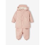 Ensemble manteau + salopette de pluie bb rose poudr
