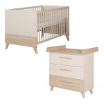 Ensemble de meubles pour b�b� sidney duo pieds et poign�es en bois massif cachemire / ch�ne