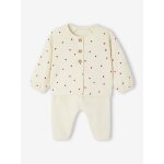 Ensemble naissance molletonn gilet + pantalon cru
