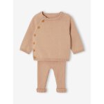 Ensemble naissance pull et pantalon beige