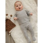 Ensemble naissance pull pantalon laine et cachemire personnalisable gris chin