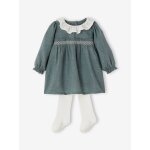 Ensemble de nol bb robe  collerette + collant vert