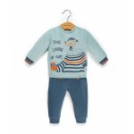 Ensemble pantalon + haut 100% coton b�b� gar�on bleu