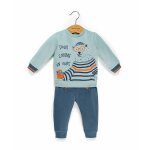 Ensemble pantalon + haut 100% coton b�b� gar�on bleu