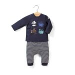Ensemble pantalon + haut 100% coton b�b� gar�on indigo