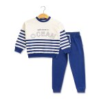 Ensemble pantalon + haut gar�on bleu vif