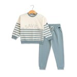 Ensemble pantalon + haut gar�on vert lichen