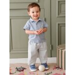 Ensemble polo pantalon b�b� gar�on ray� bleu