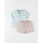 Ensemble polo avec short coton turquoise