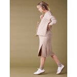 Ensemble pull et jupe tricot taupe