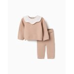 Ensemble pull et pantalon en maille beige clair