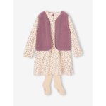 Ensemble robe 3 pi�ces enfant fille mauve