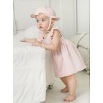 Ensemble robe et capeline bébé fille coffret cadeau rose pâle Ensemble robe et capeline bébé fille coffret cadeau rose pâle