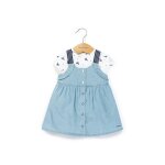 Ensemble robe + haut 100% coton b�b� fille denim clair