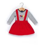 Ensemble robe + haut b�b� fille rouge rubis