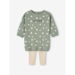 Ensemble robe + legging bb personnalisable vert sauge