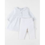 Ensemble robe et legging mousseline de coton blanc