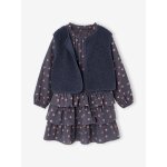 Ensemble robe et veste fille bleu ardoise