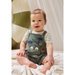 Ensemble salopette b�b� en �ponge et t - shirt crocro rigolo kaki