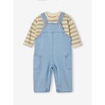 Ensemble salopette b�b� gar�on vert sauge