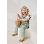 Ensemble salopette b�b� en gaze de coton et t - shirt anaelle kaki