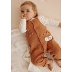 Ensemble salopette b�b� matelass� et t - shirt caramel marron