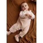 Ensemble salopette b�b� en molleton et t - shirt doucette rose