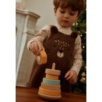 Ensemble salopette b�b� en sherpa et t - shirt cracotte marron