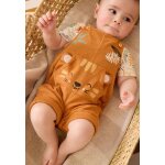 Ensemble salopette b�b� et t - shirt en �ponge mio camel