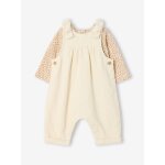 Ensemble salopette et body b�b� fille vanille