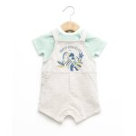 Ensemble salopette + haut 100% coton b�b� gar�on gris chine clair