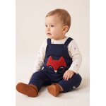 Ensemble salopette + haut 100% coton b�b� gar�on indigo