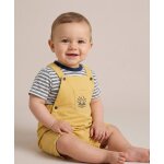 Ensemble salopette + haut 100% coton b�b� gar�on jaune
